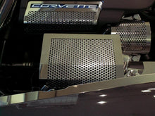 Load image into Gallery viewer, 2005-2013 C6 CORVETTE - FUSE BOX COVER PERFORATED STYLE | POLISHED STAINLESS STEEL
