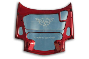 1997-2004 C5Z06 CORVETTE - C5 HOOD PANEL INSERTS 5PC  POLISHED STAINLESS STEEL  C5Z06 PLAIN & POLISHED HOOD PANEL