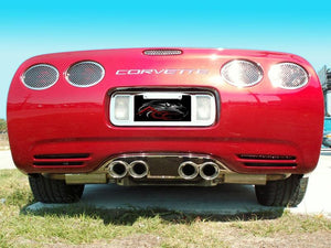 1997-2004 C5/Z06 CORVETTE - REAR BUMPER GRILLES LASER MESH 2PC | POLISHED STAINLESS STEEL