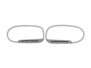 2005-2013 C6 CORVETTE - SIDE VIEW MIRROR TRIM SUPERCHARGED STYLE [STANDARD]  BRUSHED STAINLESS