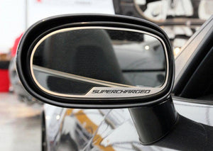 2005-2013 C6 CORVETTE - SIDE VIEW MIRROR TRIM SUPERCHARGED STYLE [STANDARD]  BRUSHED STAINLESS