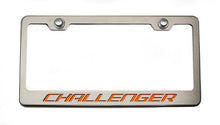 Load image into Gallery viewer, CUSTOM LICENSE PLATE FRAME WITH CHALLENGER LETTERING | CHOOSE VINYL OR LED COLOR
