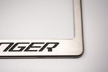 Load image into Gallery viewer, CUSTOM LICENSE PLATE FRAME WITH CHALLENGER LETTERING | CHOOSE VINYL OR LED COLOR
