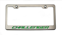 Load image into Gallery viewer, CUSTOM LICENSE PLATE FRAME WITH CHALLENGER LETTERING | CHOOSE VINYL OR LED COLOR
