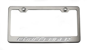 CUSTOM LICENSE PLATE FRAME WITH CHALLENGER LETTERING | CHOOSE VINYL OR LED COLOR