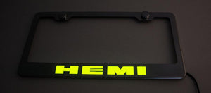 CUSTOM HEMI LICENSE PLATE FRAME | STAINLESS STEEL, CHOOSE VINYL OR LED COLOR