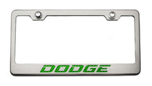 Load image into Gallery viewer, CUSTOM DODGE LICENSE PLATE FRAME | STAINLESS STEEL, CHOOSE VINYL/LED COLOR
