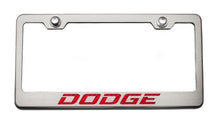 Load image into Gallery viewer, CUSTOM DODGE LICENSE PLATE FRAME | STAINLESS STEEL, CHOOSE VINYL/LED COLOR
