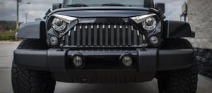 2007-2018 JEEP WRANGLER JK W/GLADIATOR GRILLE - EYEBROW KIT | POLISHED STAINLESS STEEL, LED OPTION AVAILABLE