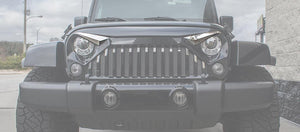 2007-2018 JEEP WRANGLER JK W/GLADIATOR GRILLE - EYEBROW KIT | POLISHED STAINLESS STEEL, LED OPTION AVAILABLE