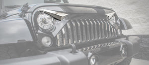 2007-2018 JEEP WRANGLER JK W/GLADIATOR GRILLE - EYEBROW KIT | POLISHED STAINLESS STEEL, LED OPTION AVAILABLE