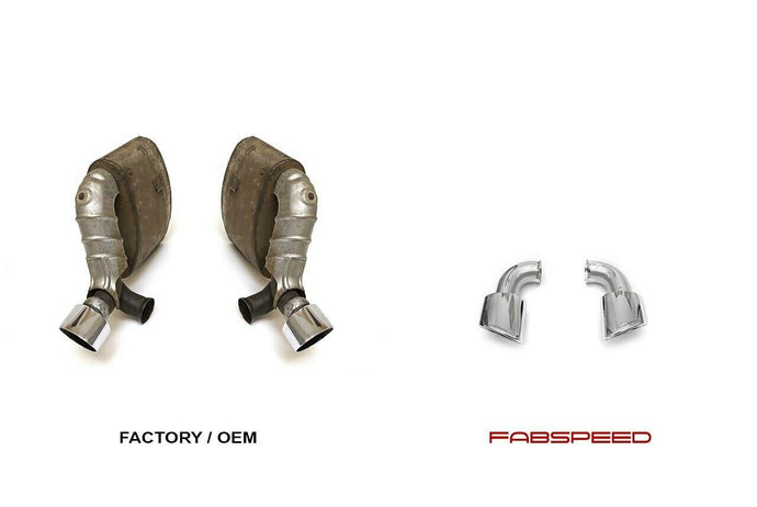 Fabspeed Porsche 993 Twin Turbo Muffler Bypass Pipes with tips (1995-1998)