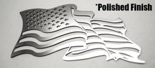 Load image into Gallery viewer, FLOWING AMERICAN FLAG EMBLEM 1PC | STAINLESS STEEL, CHOOSE FINISH/COLOR LINE STYLE | 1PC. NO COLOR POLISHED
