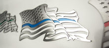 Load image into Gallery viewer, FLOWING AMERICAN FLAG EMBLEM 1PC | STAINLESS STEEL, CHOOSE FINISH/COLOR LINE STYLE | 1PC. NO COLOR POLISHED
