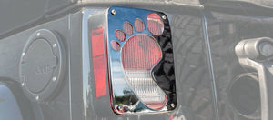 2007-2018 JEEP WRANGLER JK/JKU - FOOTPRINT TAIL LIGHT COVERS | STAINLESS STEEL, CHOOSE FINISH | BLACK POWDER COAT