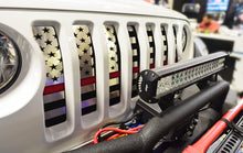 Load image into Gallery viewer, 2018-2023 JEEP WRANGLER JL - FRONT GRILLE AMERICAN FLAG | BRUSHED STAINLESS, CHOOSE LINE COLOR
