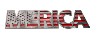 MERICA POLISHED STAINLESS EMBLEM 1PC | STAINLESS STEEL, CHOOSE FINISH/COLOR INLAY | POLISHED