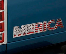 Load image into Gallery viewer, MERICA POLISHED STAINLESS EMBLEM 1PC | STAINLESS STEEL, CHOOSE FINISH/COLOR INLAY | POLISHED
