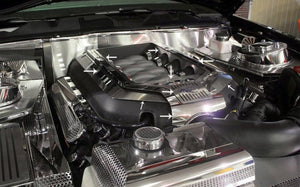 2010-2014 MUSTANG GT - ILLUMINATED ENGINE SHROUD KIT 9PC | POLISHED/BRUSHED STAINLESS, CHOOSE LED COLOR