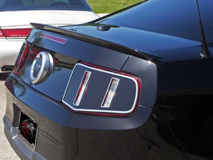 2010-2012 MUSTANG - TAILLIGHT BLACKOUT W/POLISHED TRIM RINGS 2PC | STAINLESS STEEL/PREMIUM VINYL