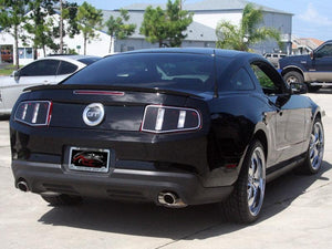 2010-2012 MUSTANG - TAILLIGHT BLACKOUT W/POLISHED TRIM RINGS 2PC | STAINLESS STEEL/PREMIUM VINYL