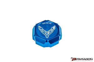 C8 CORVETTE FLAG BILLET OIL CAP COVER - BLACK, BLUE OR RED