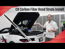 Load and play video in Gallery viewer, C8 CORVETTE CARBON FIBER HOOD STRUTS - RED | PARAGON PERFORMANCE
