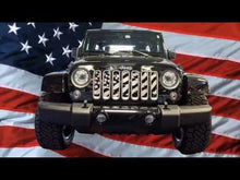 Load and play video in Gallery viewer, 2007-2018 JK JEEP WRANGLER FRONT GRILLE INSERT - AMERICAN FLAG STYLE | STAINLESS STEEL FINISH
