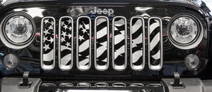 2007-2018 JK JEEP WRANGLER FRONT GRILLE INSERT - AMERICAN FLAG STYLE | STAINLESS STEEL FINISH