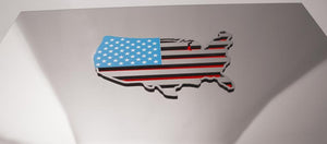 USA MAP FLAG EMBLEM 1PC | STAINLESS STEEL, CHOOSE FINISH/COLOR STYLE | POLISHED NO COLOR 1PC