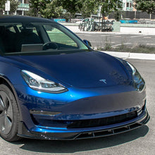Load image into Gallery viewer, 2017 - 2023 Tesla Model 3 Front Splitter Lip Spoiler Custom Painted Carbon Fiber Hydro
