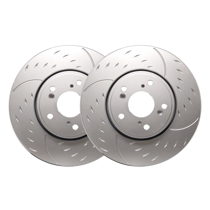 SP Performance 97-04 Corvette FRONT PAIR - Diamond Slot Rotors With Silver ZRC Coating