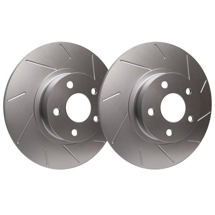 SP Performance 17-19 Corvette Stingray REAR PAIR - Slotted Rotors With Silver ZRC Coating