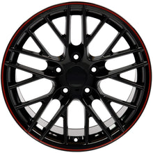 Load image into Gallery viewer, Fits Corvette Wheel C6 ZR1 Rim - CV08A 17x9.5 Black Redline Corvette Rim
