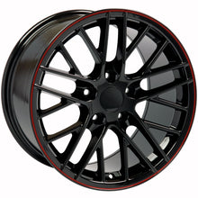 Load image into Gallery viewer, Fits Corvette Wheel C6 ZR1 Rim - CV08A 17x9.5 Black Redline Corvette Rim
