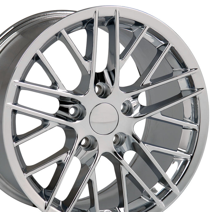 Corvette C6 ZR1 Rims CV08A Chrome Corvette Wheels 18x10.5 and 17x9.5 Staggered from OE Wheels