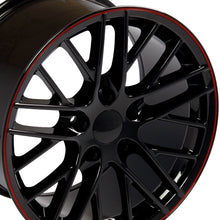 Load image into Gallery viewer, Fits Corvette Wheel C6 ZR1 Rim - CV08B 19x10 Black Redline Line Corvette Rim
