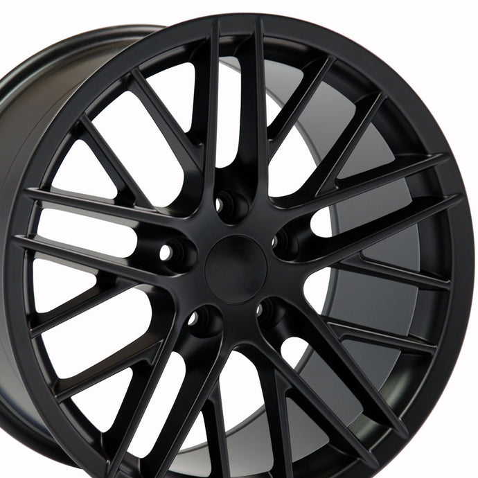 Fits Corvette C6 ZR1 Rims CV08B Satin Black Corvette Wheels 19x10/18x8.5 Staggered