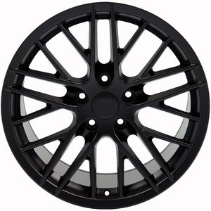 Fits Corvette C6 ZR1 Rims CV08B Satin Black Corvette Wheels 19x10/18x8.5 Staggered