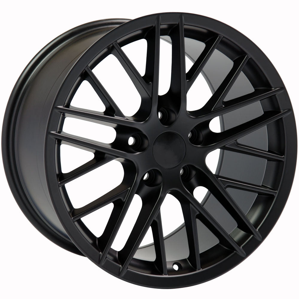 Corvette C6 ZR1 Rims CV08B Satin Black Corvette Wheels 19x10 and 18x8 ...