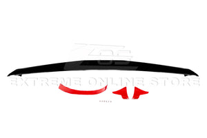 Corvette C8 Z51 Low Profile GLOSSY BLACK Custom Painted Carbon Fiber Rear Trunk Lid Wing Spoiler