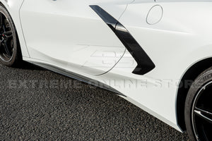 For 20-Up Corvette C8 GM Z51 GLOSSY BLACK Add-On Side Skirts Rocker Panel Pair