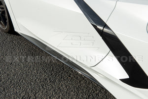 For 20-Up Corvette C8 GM Z51 GLOSSY BLACK Add-On Side Skirts Rocker Panel Pair
