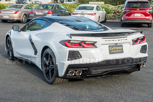 Corvette C8 Z51 Low Profile GLOSSY BLACK Custom Painted Carbon Fiber Rear Trunk Lid Wing Spoiler