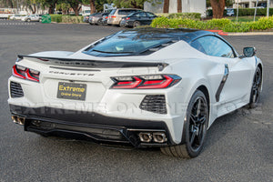 Corvette C8 Z51 Low Profile GLOSSY BLACK Custom Painted Carbon Fiber Rear Trunk Lid Wing Spoiler