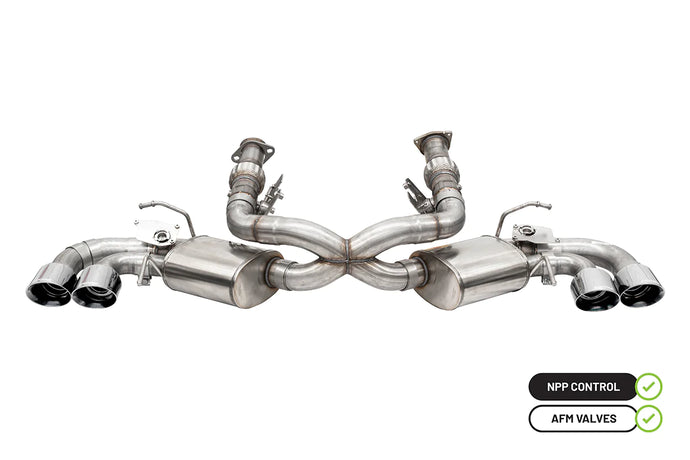 2020-22 Corvette C8 CORSA Exhaust (W/ Factory NPP) 3.0 IN Cat-Back QUAD 4.5 IN Tips Multiple Options