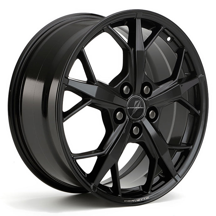 2020 C8 Corvette Stingray 19 Inch Black Front Wheel, Aluminum 5-Trident Spoke, 19 X 8.5, Single