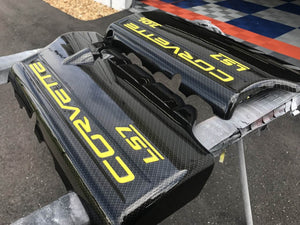 Corvette C6 Carbon Fiber HydroGraphics Custom Painted Engine Covers LS2 LS3 LS7 Z06 Grand Sport
