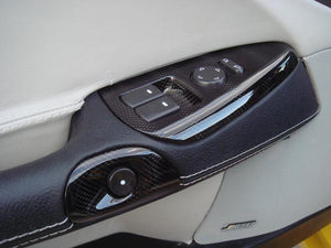 2005 - 2013 Corvette C6 Carbon Fiber HydroGraphics Body Color Painted Interior Door Release Bezels