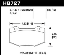 Load image into Gallery viewer, Hawk High Performance Rear Brake Pads Fits: Chevy Corvette C7 - HB727F.592
